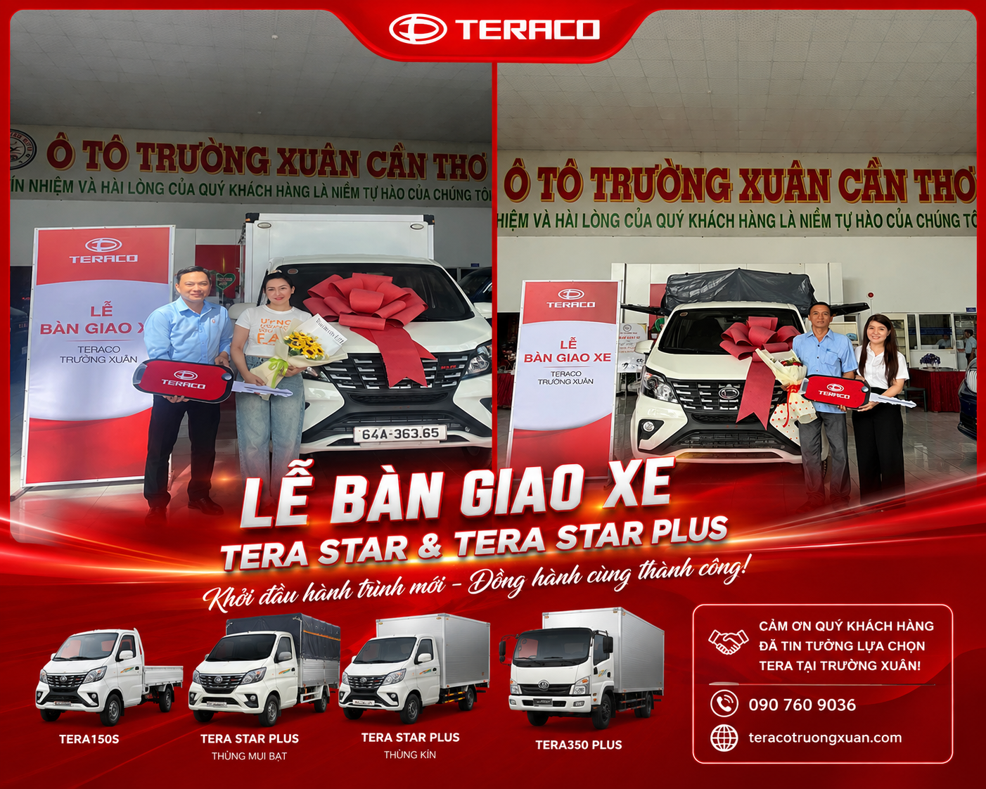 KHỞI ĐẦU HÀNH TRÌNH MỚI CÙNG TERACO – Ô TÔ TRƯỜNG XUÂN BÀN GIAO XE ĐẾN KHÁCH HÀNG