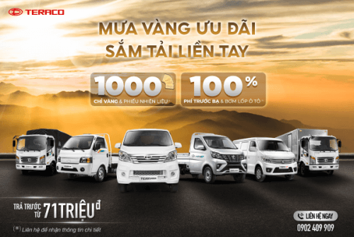 Nhận “Mưa vàng ưu đãi” Khi mua xe Teraco trong tháng 5/2024
